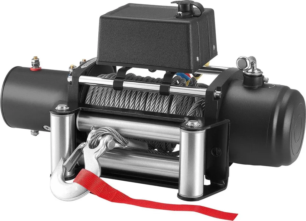 Treuil électrique 12V 5400 kg avec câble acier 26m pour remorquage