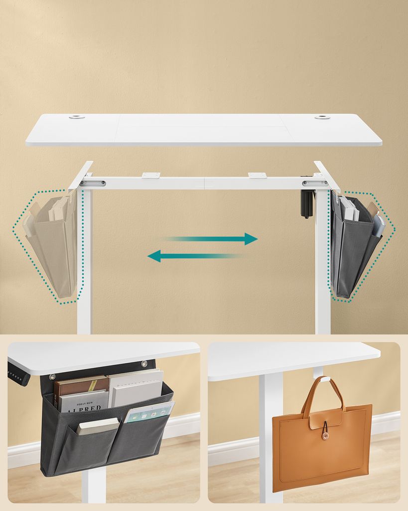 SONGMICS Výškově nastavitelný stůl elektrický 120 cm 4 Obrázek produktu 6