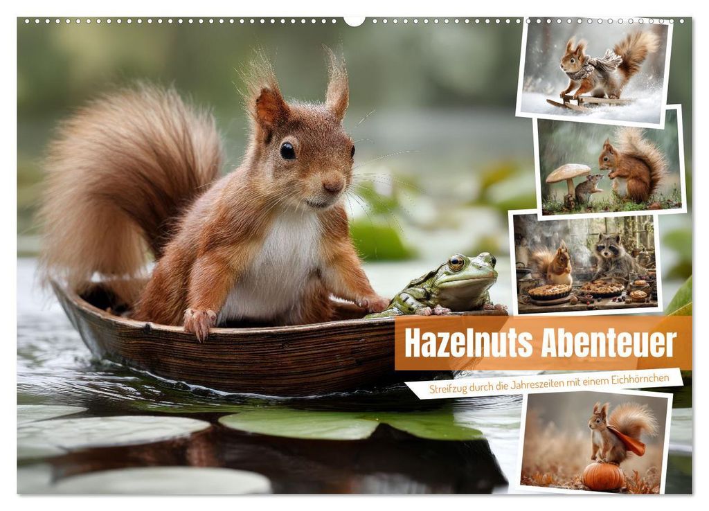 Hazelnuts Abenteuer (Wandkalender 2027 DIN A2 quer), CALVENDO Monatskalender