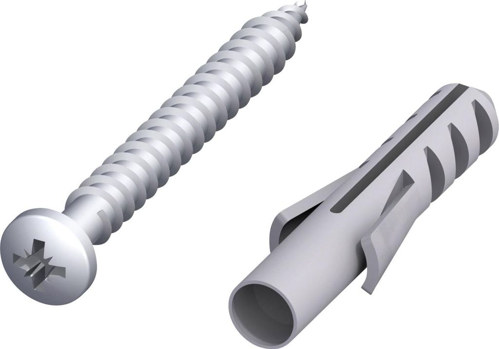 alfer Schrauben und Dübel 4 x 45 mm Stahl verzinkt - 8 Stk.