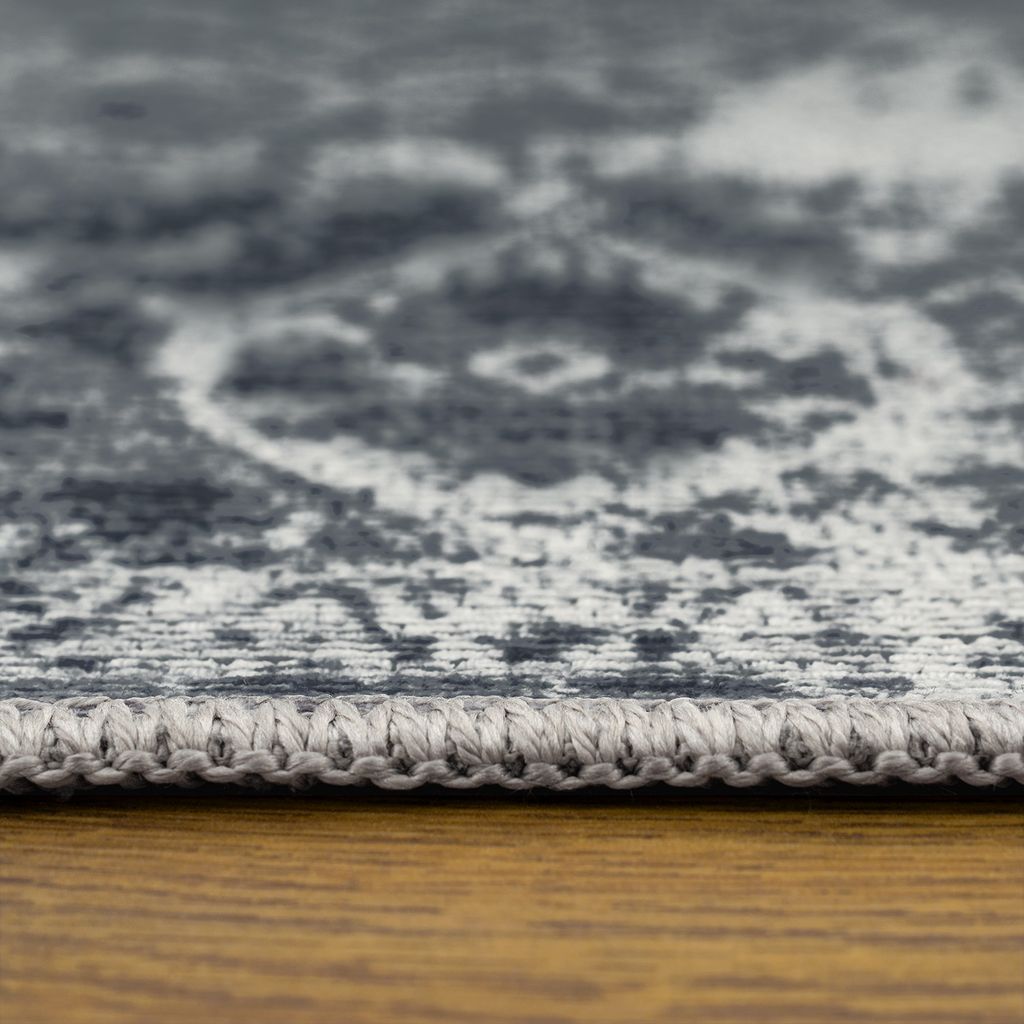 Marokkanischer Teppich – Waschbar, Rutschfest, 20,3 X 25,4 Cm, Niedriger Flor, Grau, Für Wohnzimmer & Schlafzimmer