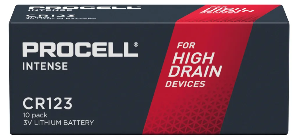 Pile CR123A 3V Lithium Duracell Procell Intense pour Usage Professionnel