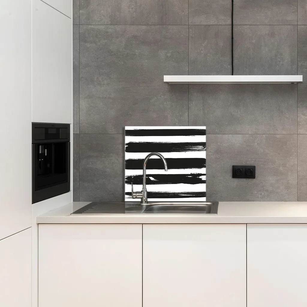 PIATTO IN VETRO PER CUCINA 65x60 strisce - 4