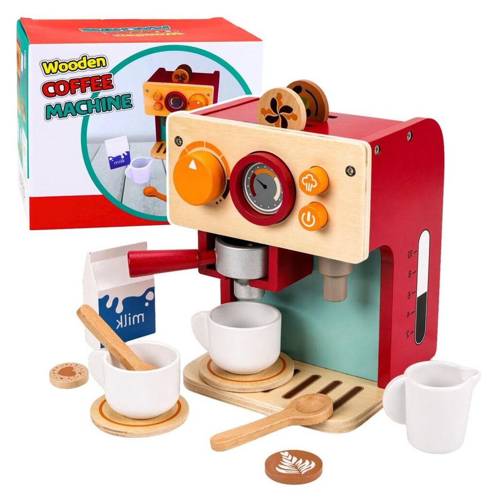 Kaffeebereiter-Set aus Holz, kleine Barista-Tassen, Zubehör