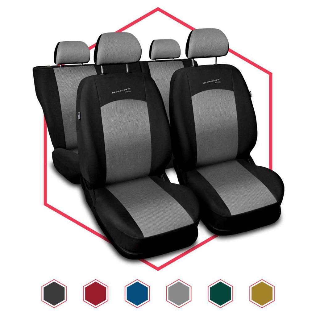 Autositzbezüge Universal Schonbezüge Sitzauflage PKW für Hyundai Santa Fe Silber