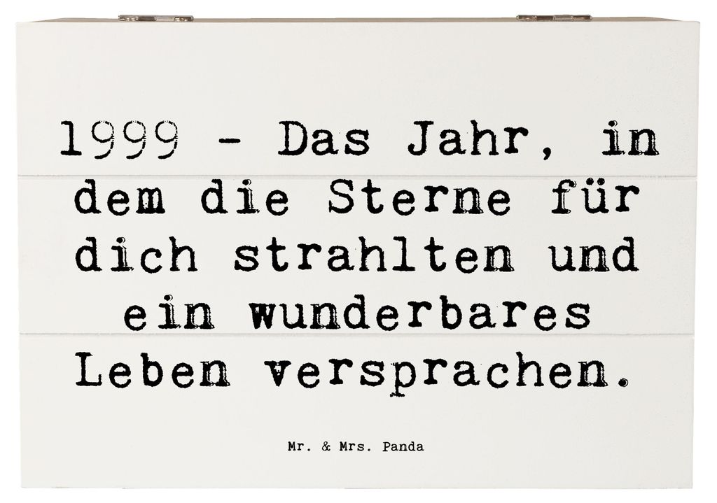 Mr. & Mrs. Panda Box Spruch 1999 Geburtstag 22 x 15 cm - Weiß - Geschenk, Holzbox, Alter, Holzkiste mit Deckel, Geburtstagsgeschenk, Holz Aufbewah...