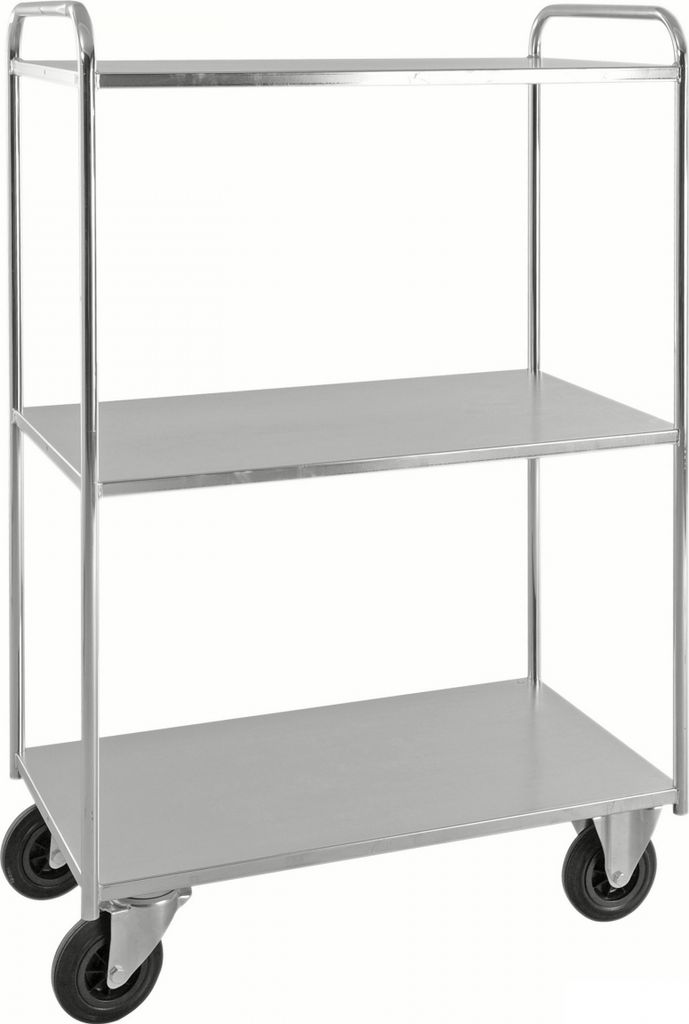 Kongamek Etagenwagen voll verschweisst 1470mm hoch mit 3 Böden verzinkt ohne Bremse