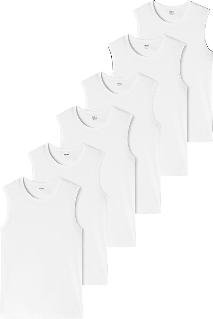 uncover by Schiesser 6er Pack Basic Unterhemd / Tanktop Tank Tops mit perfekter Passform, Hochwertige Verarbeitung und hohe Formstabilität, Weiche...