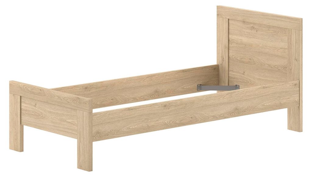 Einzelbett 90x200 Keelia Eiche schlicht stabil