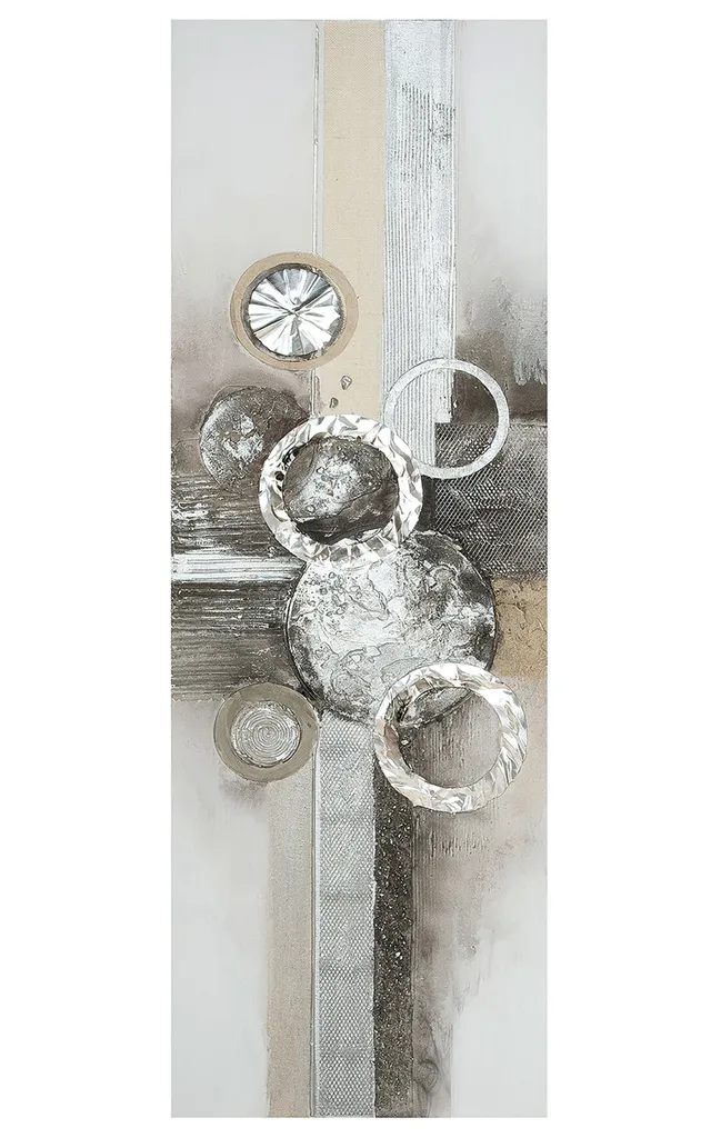 Tableau Gilde Anelli 38839 en toile beige et gris de 50x150 cm pour salon