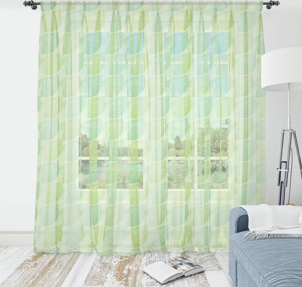 Tenda Murale Foglie Naturali Verde - Arazzo Grande Formato ABAKUHAUS