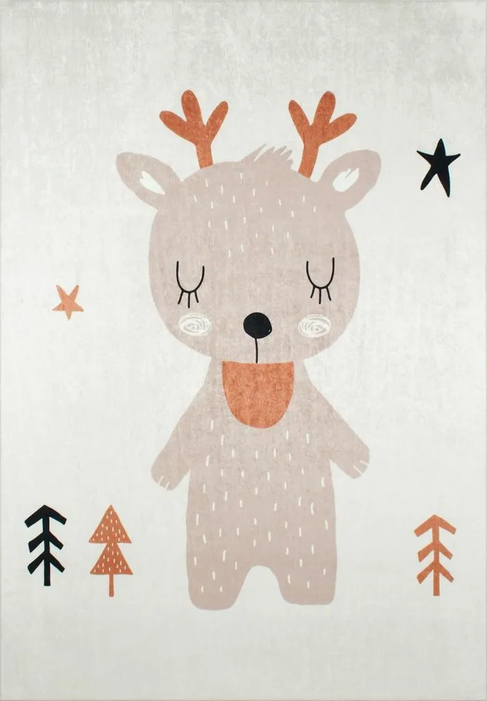 Tapis de chambre enfant aux motifs animaux - Tapis de jeu doux et tissé