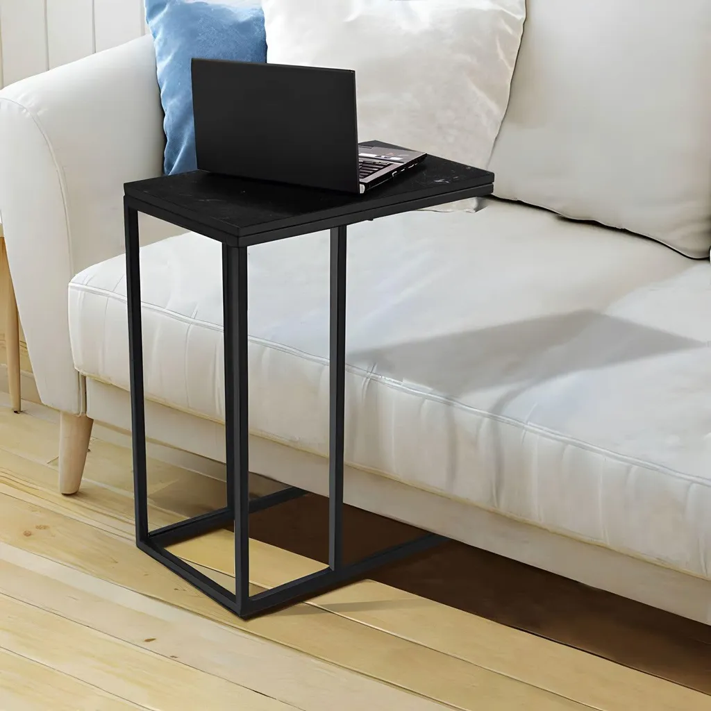Table d'appoint C marbre noir ModernHome pour PC portable - 3
