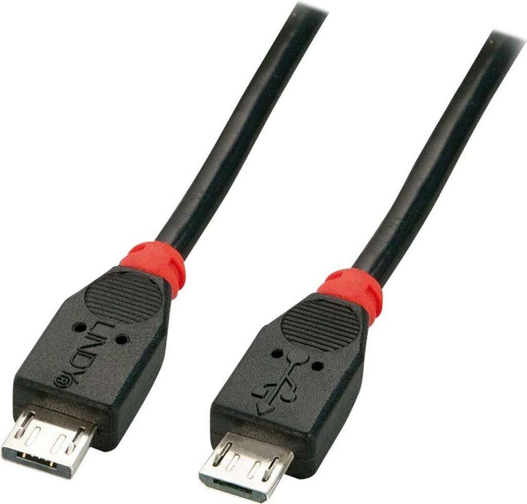 Lindy USB Micro-A / Micro-B, 1.0m, 1 m, Micro-USB A, Micro-USB B, Männlich/Männlich, 0,48 Gbit/s, Schwarz
