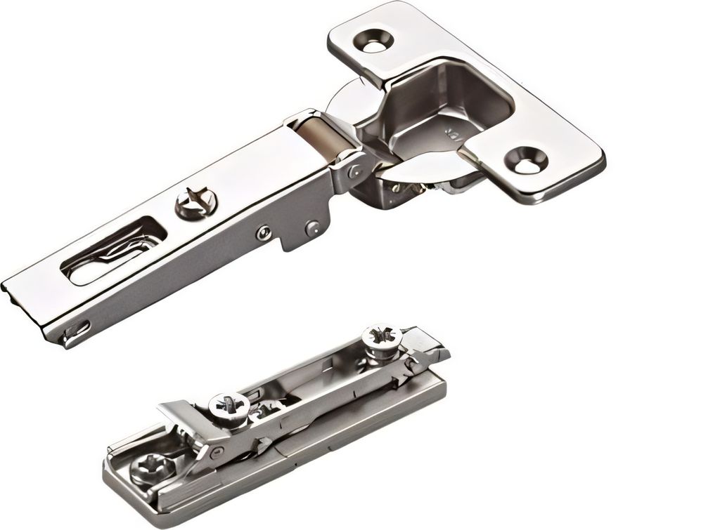 2 x Salice Topfband 110° Serie 200 Bohrbild T45 Eckanschlag inkl. Linear-Montageplatte Höhe 3 mm mit vormontierten Euroschrauben und Exzentervers...