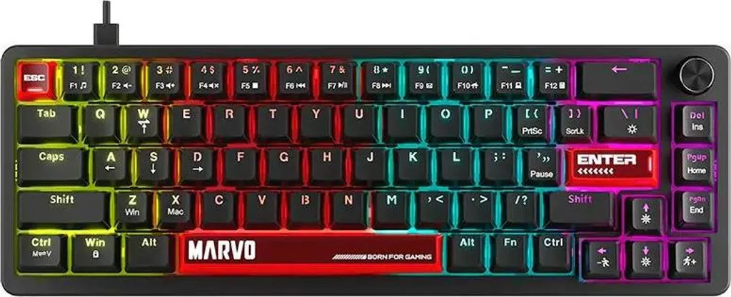 Clavier de jeu Marvo Arma 67 touches mécaniques Noir Compact One Size