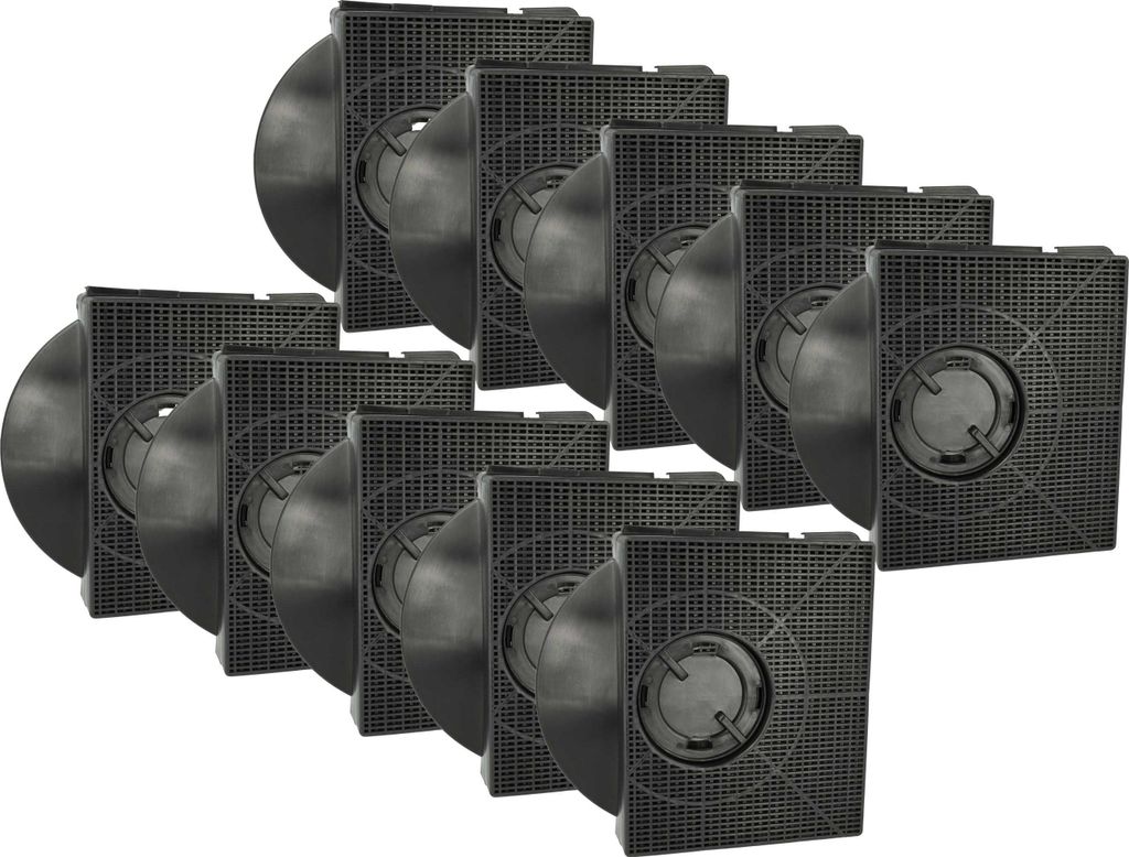 vhbw 10x Aktivkohlefilter kompatibel mit Elica BRERA GRX/LUX/A/60/P, BRERA GRX/LUX/F/60, BRERA GRX/F/60 Dunstabzugshaube - 21,3 x 20,7 x 4,1 cm