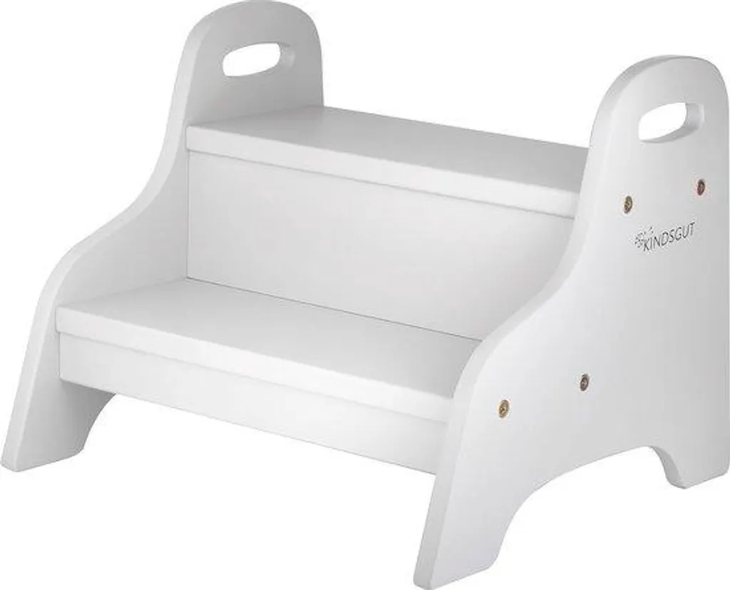 Petit escalier bois gris clair enfant : fini les chutes au marchepied