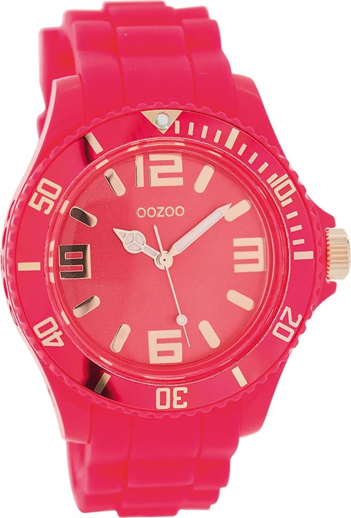 Oozoo Armbanduhr rot pink Silikon Timepieces Damen Analog-Quarzuhr UOC5055A