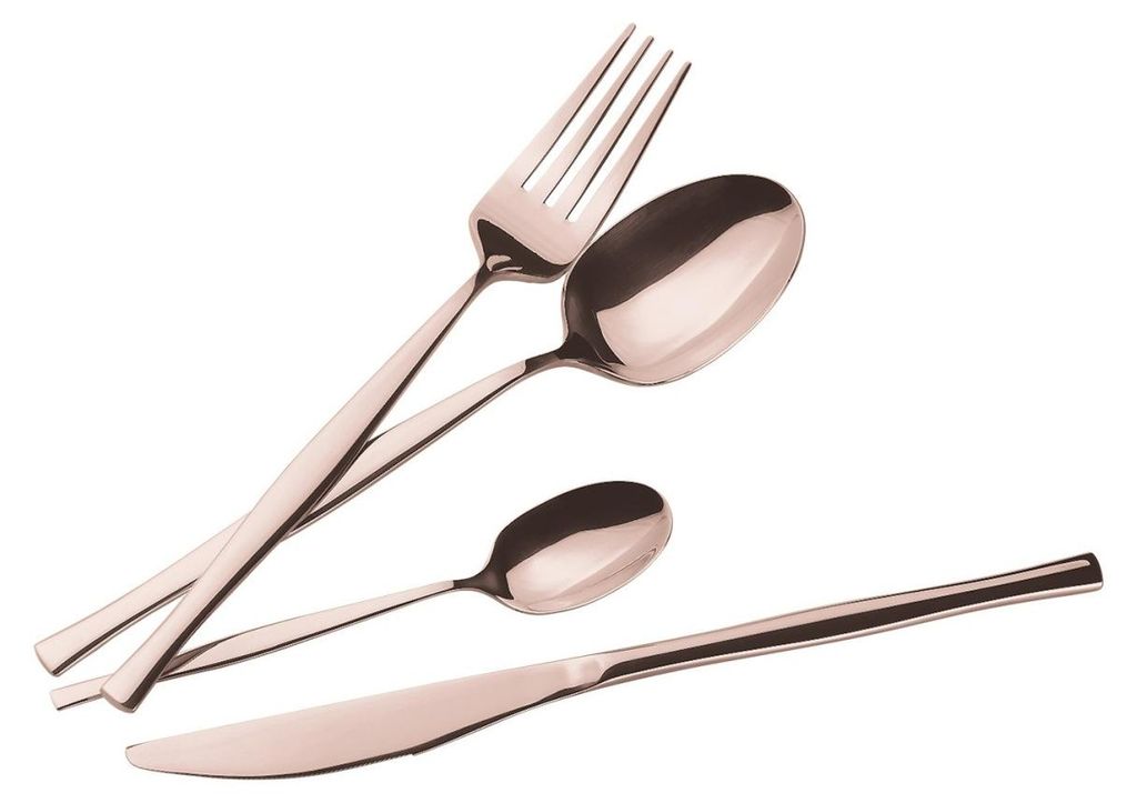 Berlinger Haus Besteck-Set 24-teilig - Edelstahl mit Spiegelglanz und Rose Gold PVD-Beschichtung - Messer, Gabeln, Lffel und Teelffel - Elegantes D...