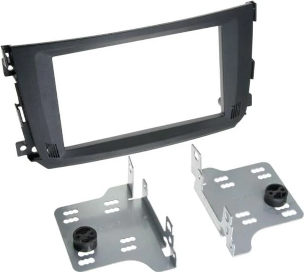 Façade autoradio 2-DIN pour Smart Fortwo 2010 finition noire robuste