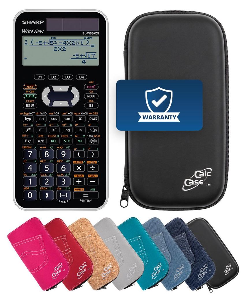 Sharp EL-W550 XG Taschenrechner mit Schutztasche in schwarz Produktbild 