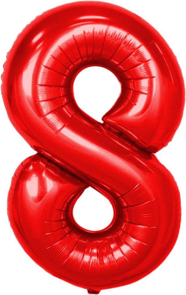Palloncino in foil numero 8, circa 100 cm, rosso Immagine del prodotto 