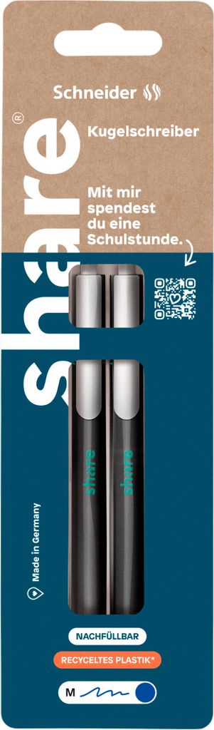 share Kugelschreiber blauschreibend 2er-Papp-Blister