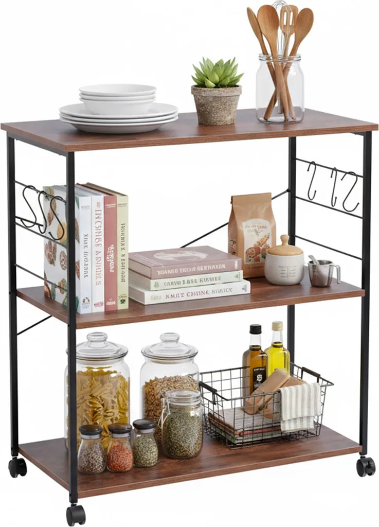 Scaffale Mobile Relaxdays 3 Ripiani in Metallo - Carrello Hobby e Officina
