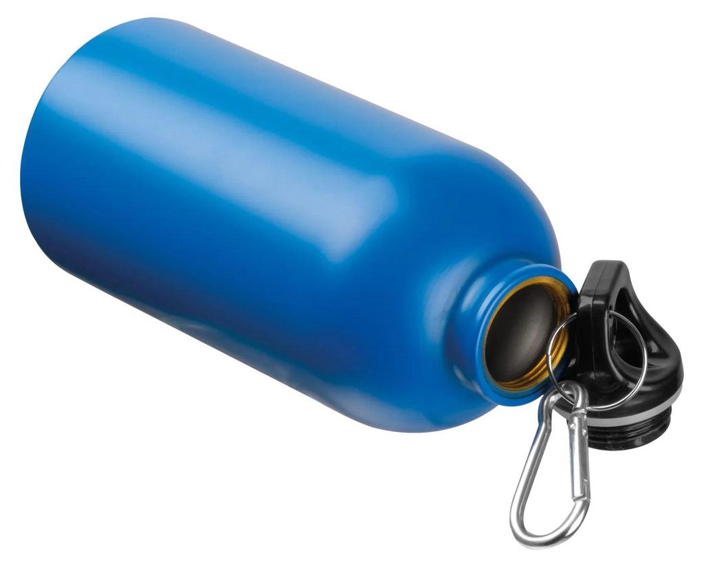 Edelstahl Trinkflasche / mit Karabiner / 500ml / Farbe blau Produktbild 