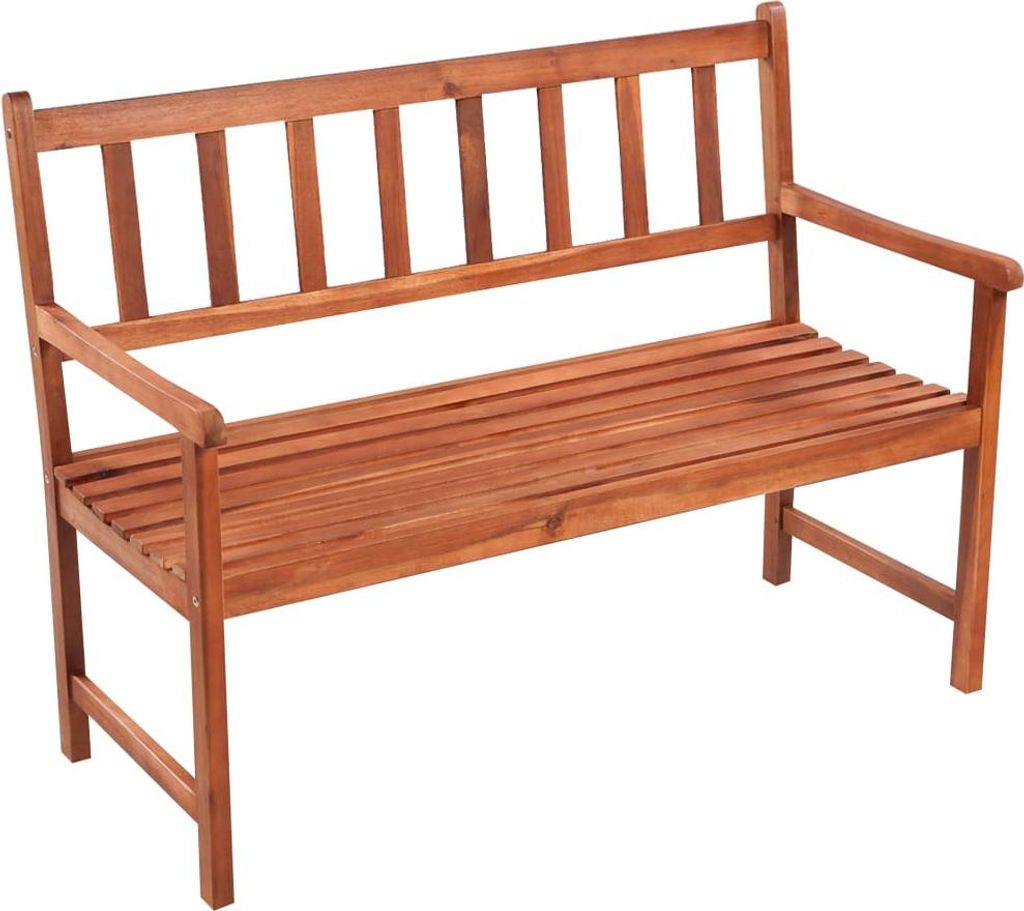 vidaXL Gartenbank mit Auflage 120 cm Massivholz Akazie