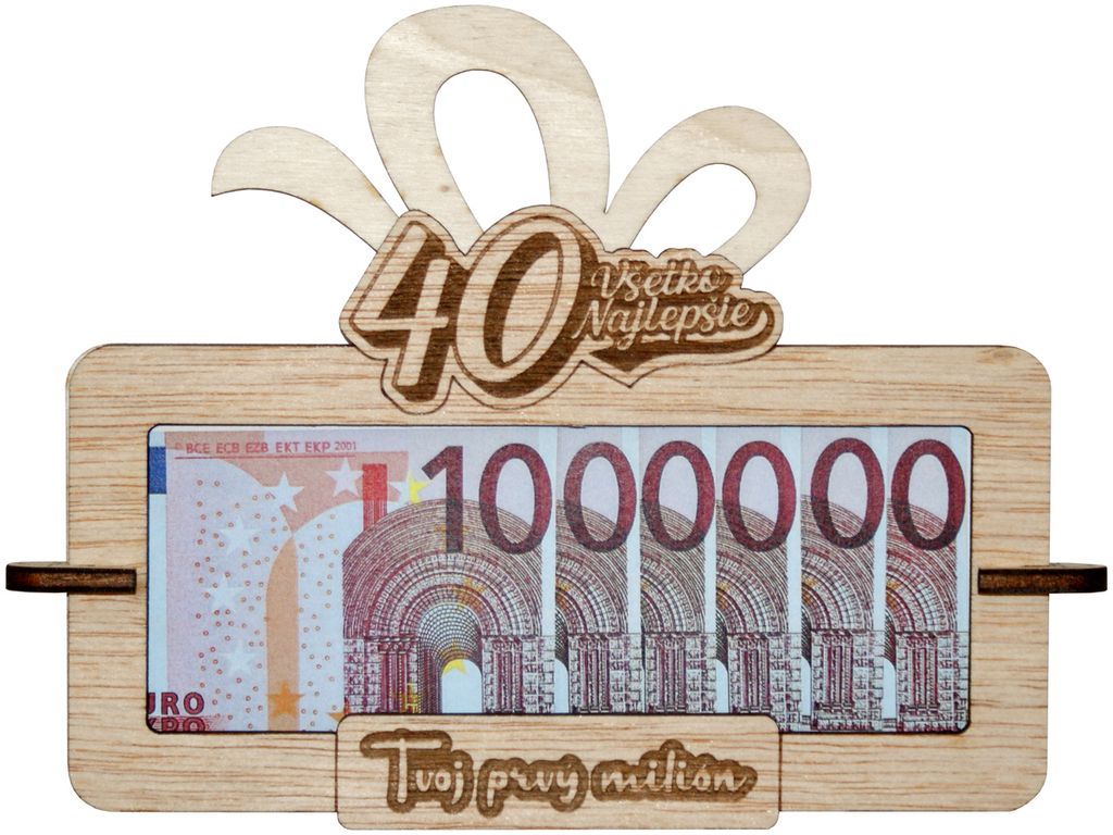 Tabuľka na peniaze Tvoj prvý milión k 40 Obrázok produktu 