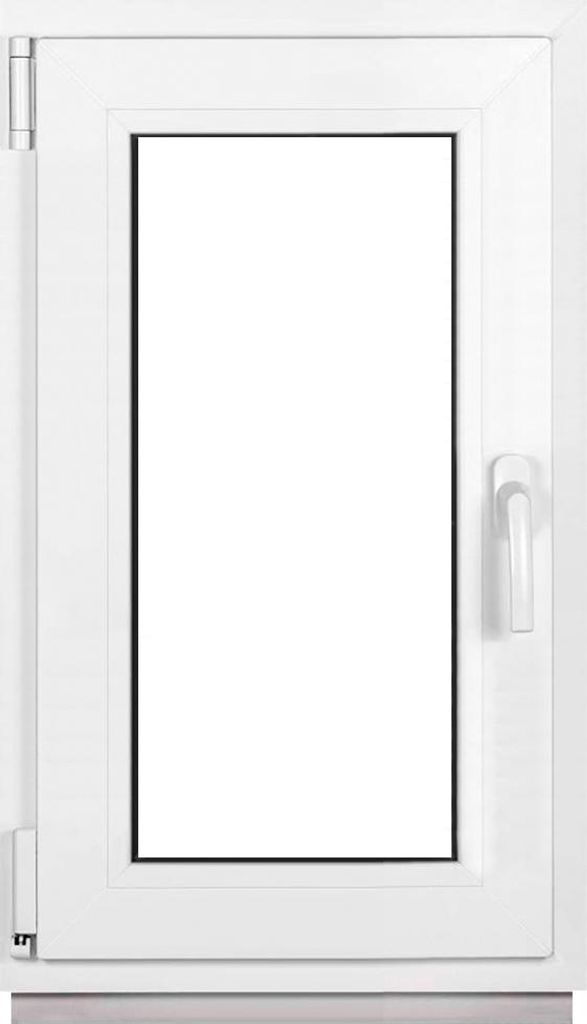 Framex Kellerfenster Fenster Kunststofffenster Weiß Breite x Höhe 45 x 85 cm (450 x 850 mm) 2fach (32 mm) Dreh Kipp DIN Links - Premium