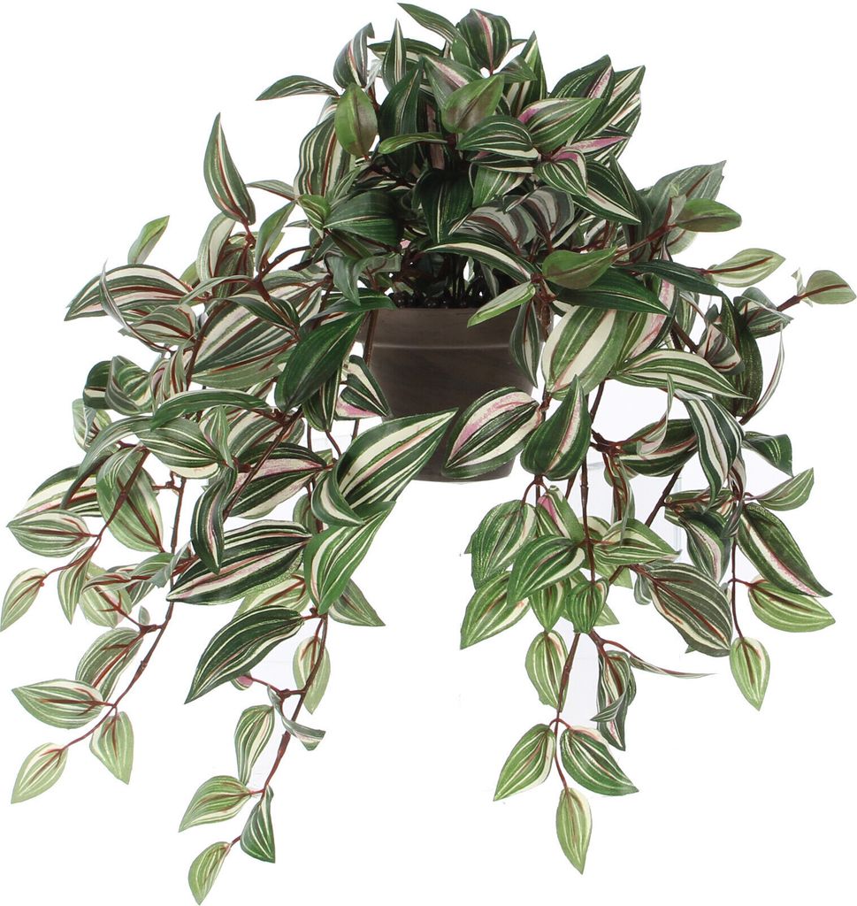 Mica Decorations Tradescantia hängende Kunstpflanze in Blumentopf - H45 x Ø25 cm - Grün
