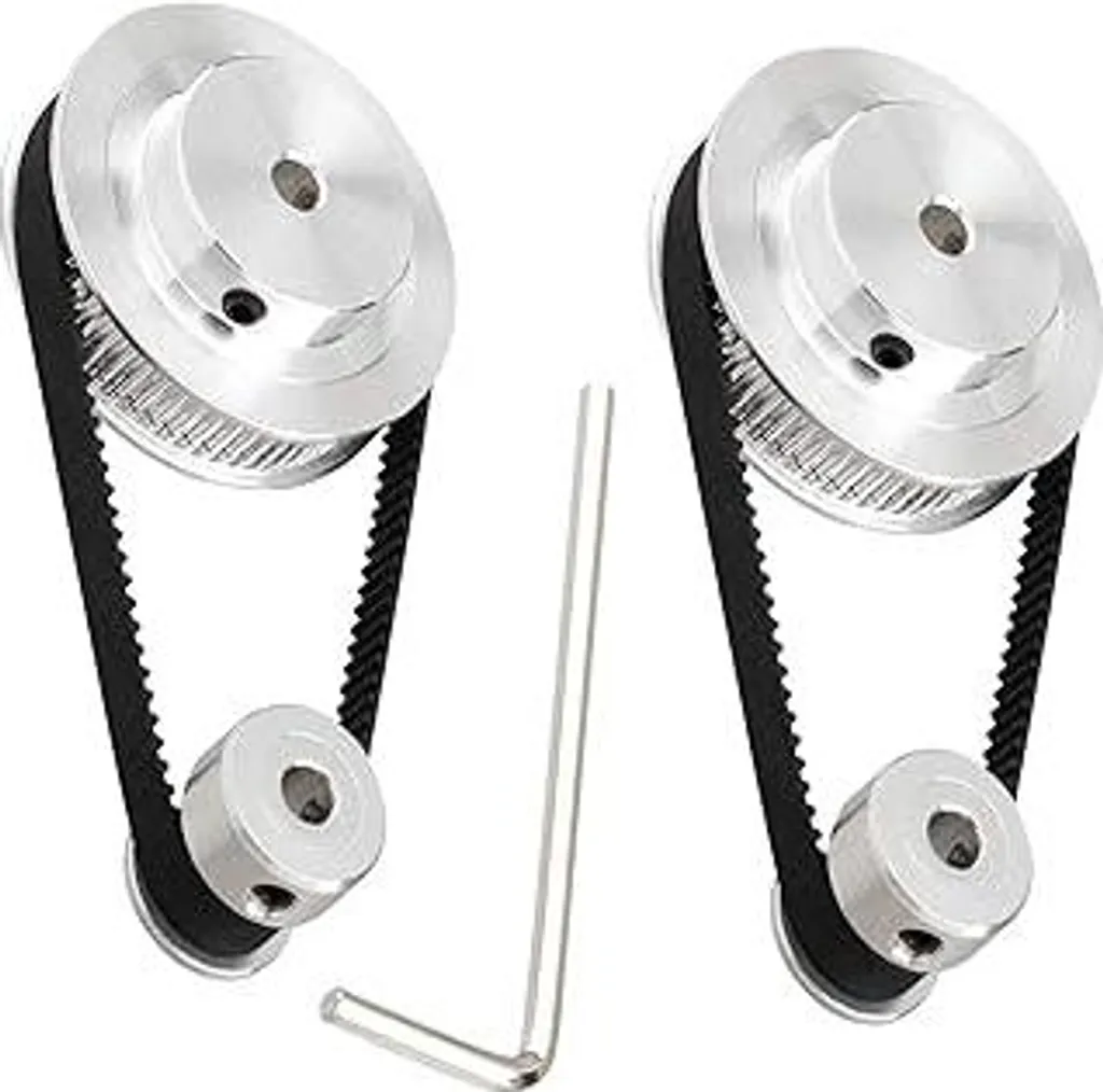 Set Trasmissione Sincrona GT2 - Pulegge 20/80T Foro 12mm + Cinghia