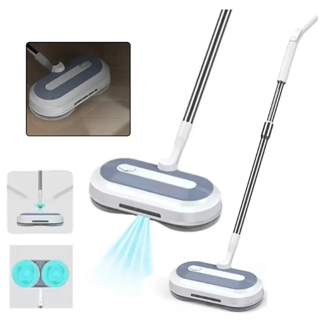 Balai électrique rotatif sans fil rechargeable avec éclairage LED