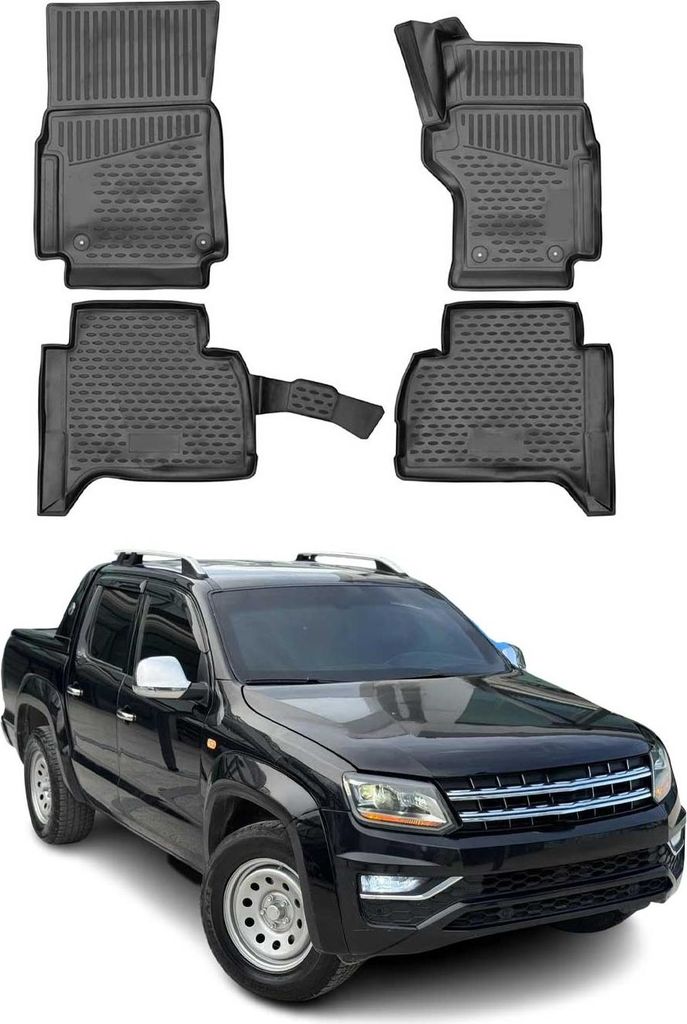 OMAC Gummimatten Fußmatten für VW Amarok 2019-2021 RHD TPE Automatten Schwarz 4x