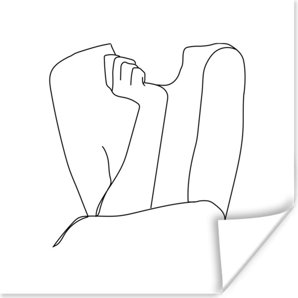 MuchoWow Poster Frau - Modell - Strichzeichnung 30x30 cm - Wandposter - Printing