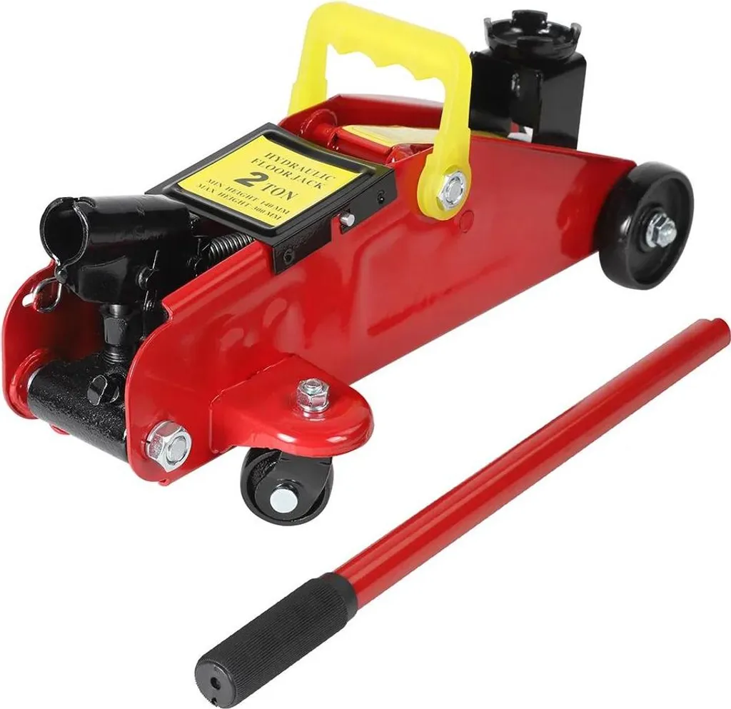Cric Idraulico a Carrello 2t in Acciaio Q235 - Serie Professionale Rosso