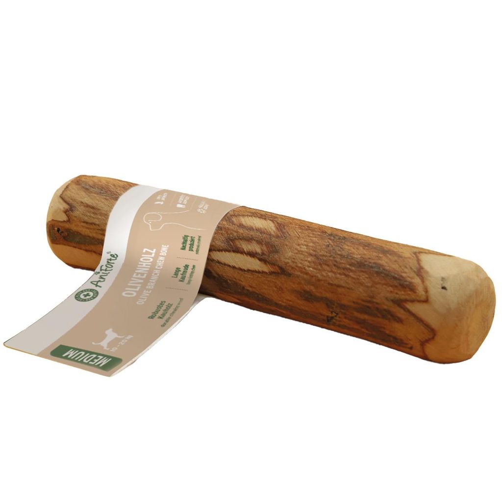 AniForte Olivenholz für Hunde M - Rein natürlicher Hunde Kauknochen aus robustem Holz, langanhaltendes Kauholz für Hunde, Zahnpflege & Beschäft...