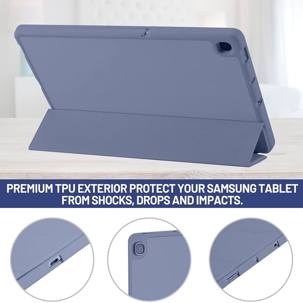 Techsuit Flex Trifold Tablet-Hülle mit Pencil-Halter für Samsung Galaxy Tab S6 Lite - Lila