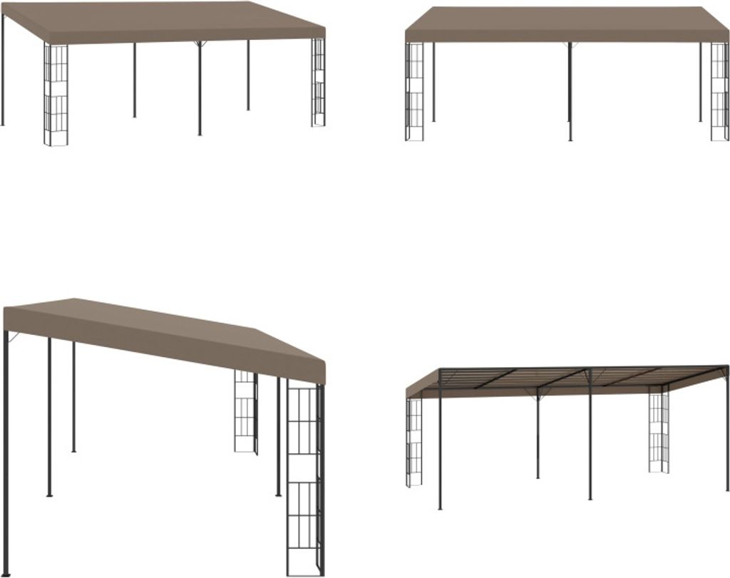 vidaXL Wand Pavillon 6x3 m Taupe Stoff - Wand-Pavillon - Wand-Pavillons - Markise - Markisen