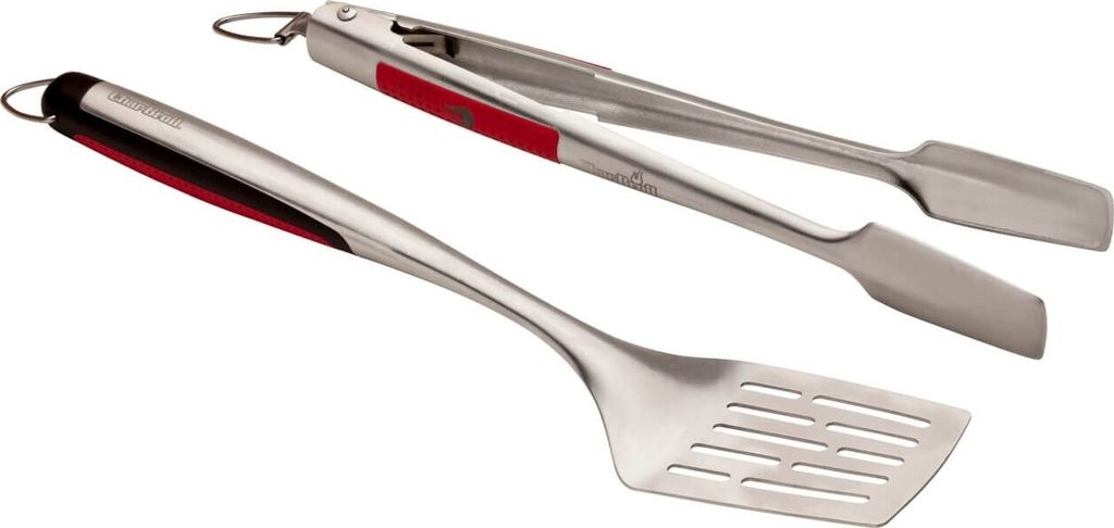 Char-Broil Barbecue Utensilien Set 2 Stück Edelstahl Zange und Spatel Spülmaschine