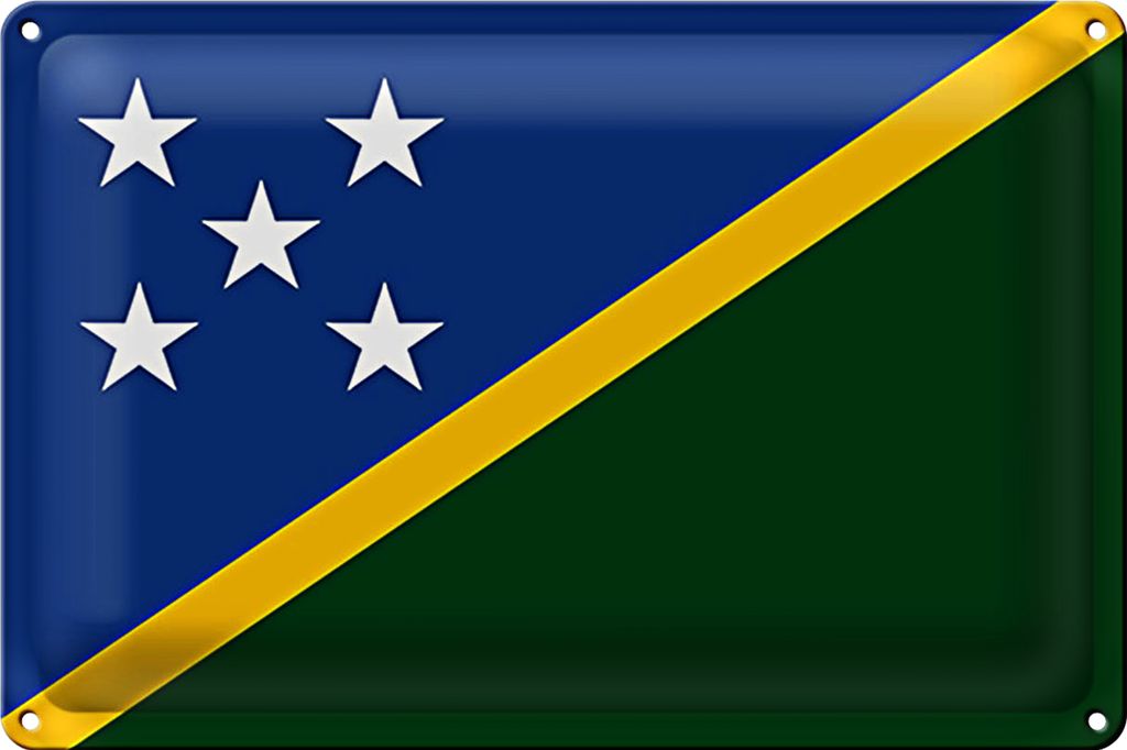 Blechschild Flagge Salomonen 40x30cm Flag Solomon Islands