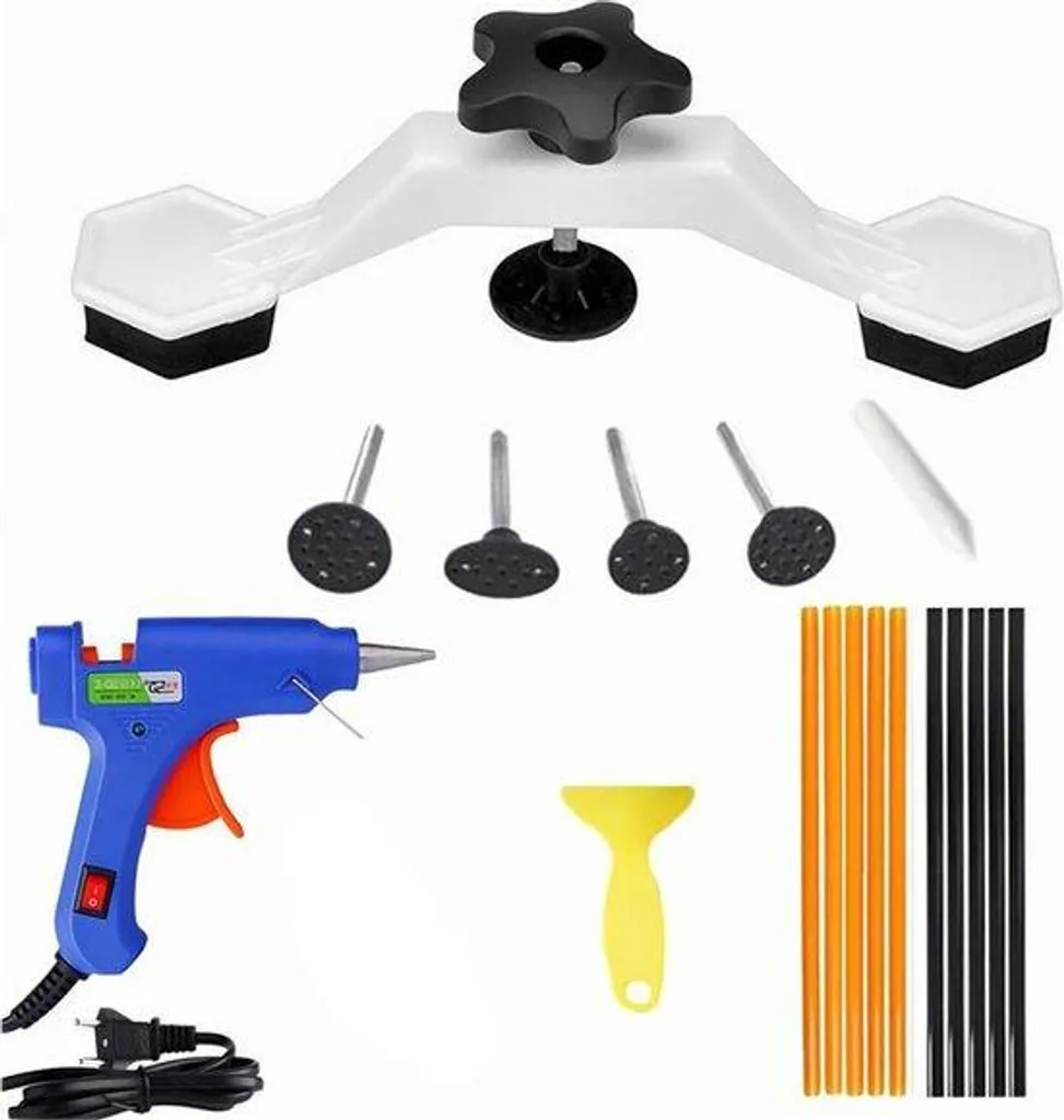 Réparer une bosse de voiture avec ce kit 19 pièces pneumatique et ponts