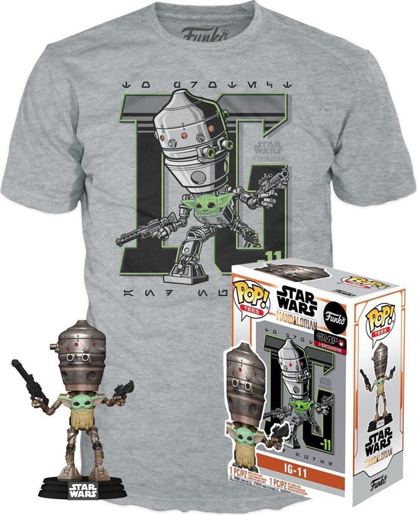 Funko POP Star Wars Mandalorian M Figur und T-Shirt Set Produktbild 
