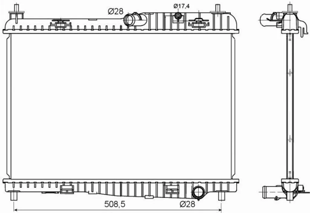 Radiateur moteur NRF 53152 en aluminium haute résistance OE 1516267