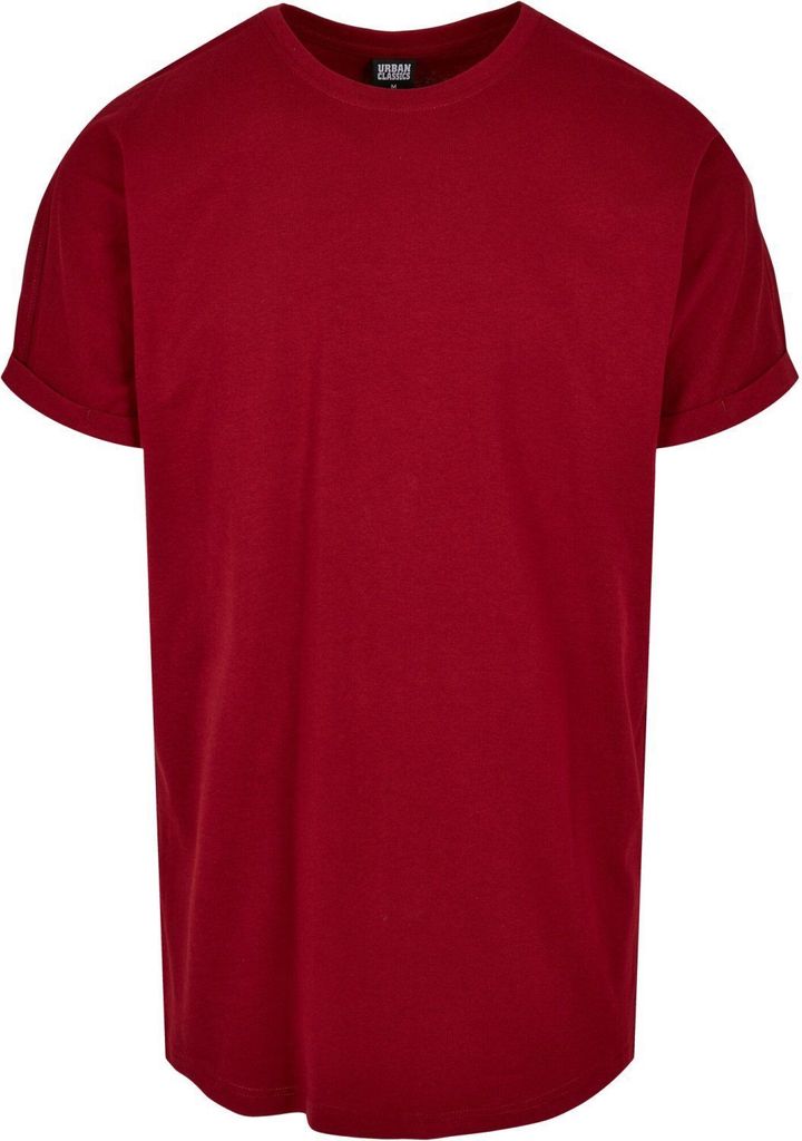Urban Classics T-Shirt Herren Long Shaped Turnup Tee rot L