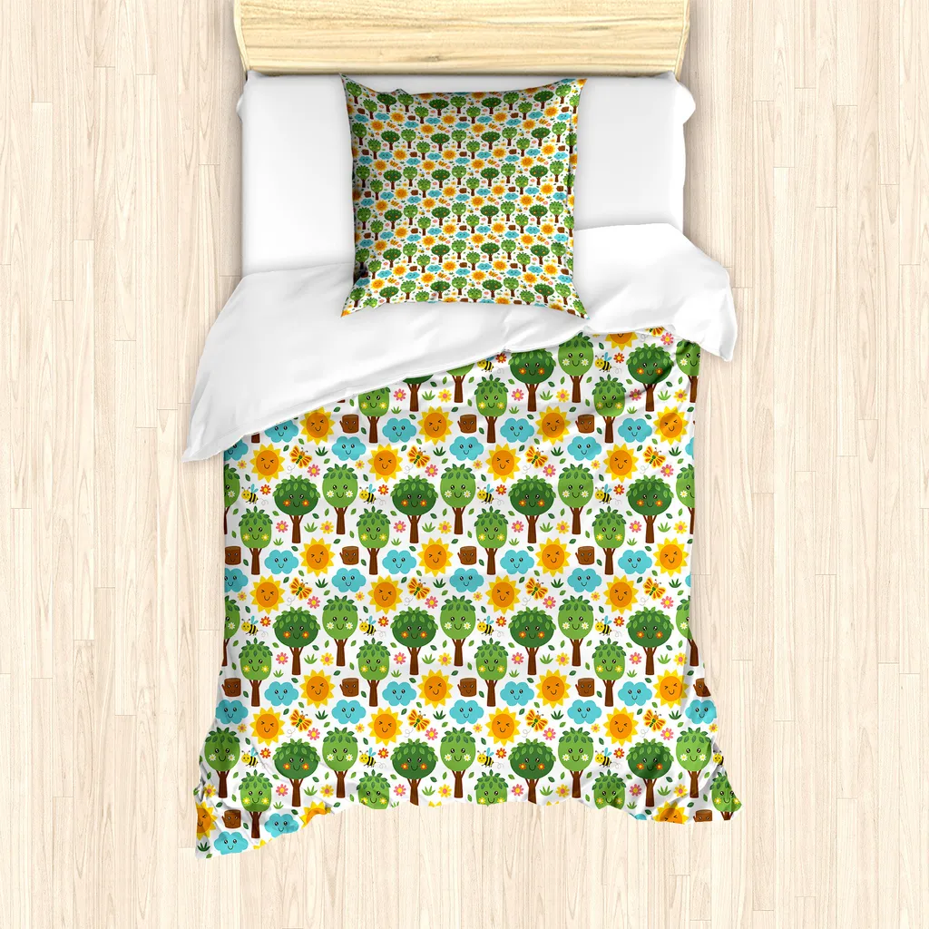 Set Letto Singolo ABAKUHAUS Smile Nature 135x200cm Microfibra Anti-Acaro