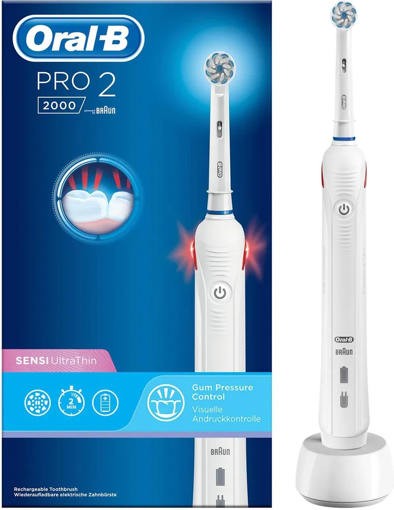 Brosse à Dents Électrique Rechargeable Oral-B Pro 2 2000 Blanche 2D - 6